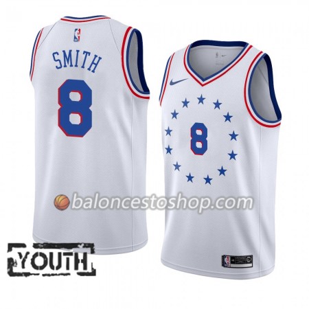 Camiseta Niños NBA Philadelphia 76ers Zhaire Smith 8 2018-19 Nike Blanco Swingman